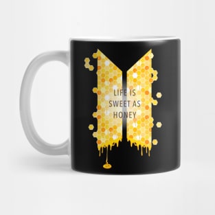 Life is sweet as honey, Honey Comb, Yellow, Dripping honey - k pop - BTS - Dynamite Mug